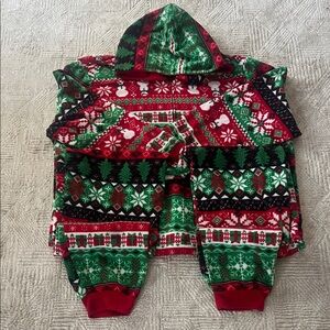 Adult Unisex Festive Christmas Hooded Onesie/Pajamas